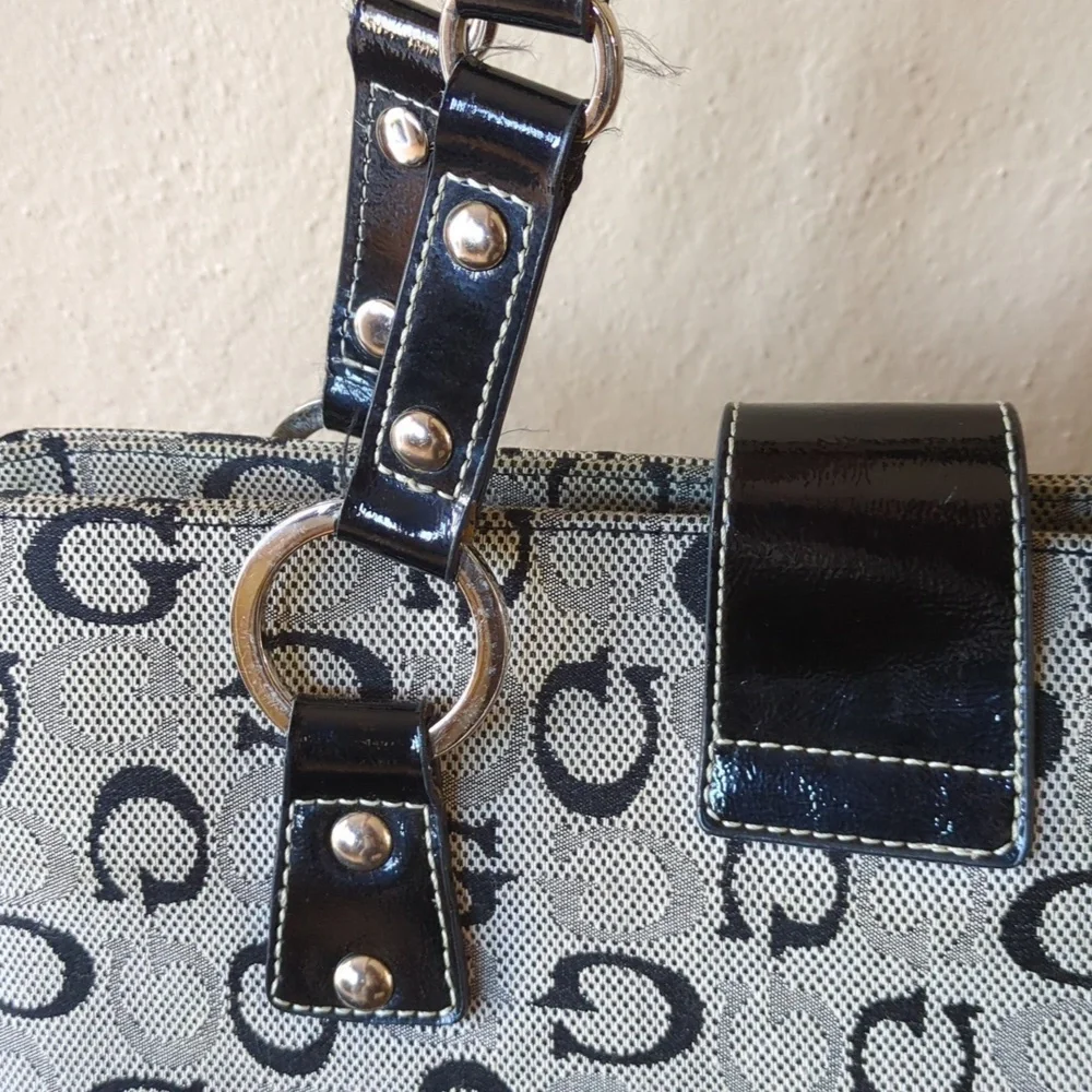 Guess G Print Double Handle Handbag Brown